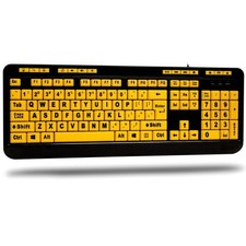 Adesso AKB-132UY - Luminous 4 X Large Print Multimedia Desktop USB Keyboard, ... picture