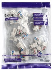VCELINK 25 Pack Cat6A RJ45 Keystone Jacks 10Gbps UL Listed White picture
