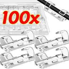 20/100pcs Cable Organizer Clips Cord Holder Transparent Management Wire Manage T picture