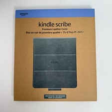 Genuine Amazon Premium Leather Cover for Kindle Scribe (2024) Dark Emerald picture