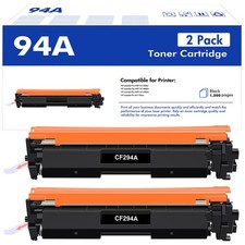 2pk Black CF294A 94A Toner Cartridge for HP LaserJet Pro M118dw M148fdw Printer picture