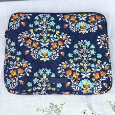 Vera Bradley Chandelier Floral Quilted Tablet Sleeve Navy Blue picture
