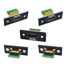 Cablecy 5pcs/set DIY OEM HDMI Type-A Female Socket Connector with Panel Mount picture