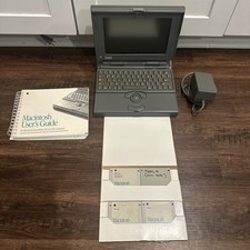 Vintage Apple Macintosh Powerbook PB 180 With Power Cord Floppy Disk For Parts picture