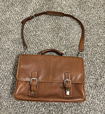 Coach brown leather briefcase work shoulder bag 6455 laptop school academia picture