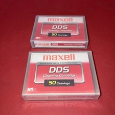 Lot of 2 Maxell DDS Cleaning Cartridge HS-4/CL 186990 DAT 72 DDS1-4 New Sealed picture