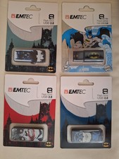 Lot of 4 EMTEC Batman & Joker 8GB USB Flash Drive DC Comics Vintage NEW Sealed picture
