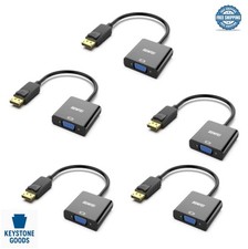 DisplayPort to VGA Adapter 5 Pack Gold Plated 1080p Male to Female for Monitor picture