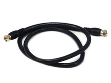 Monoprice 3ft RG6 (18AWG) 75Ohm, Quad Shield, CL2 Coaxial Cable - Black picture