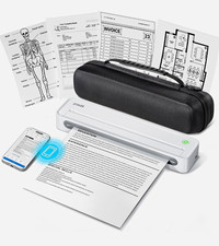 D90E Inkless Portable Thermal Printer with Case – 8.5
