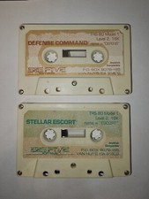 Tandy TRS 80 Game lot Defense Command & Stellar Escort Model I & III Level 2 16K picture