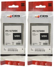 2 x PFI-107MBK Pigment Matte Black Ink Tank for the iPF670, iPF680, iPF685. picture