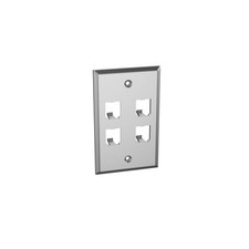 Panduit CFP4SY Faceplate Stainless Steel 4 Port Single Gang Metallic picture
