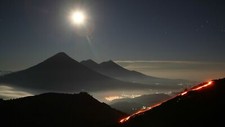 Landscape nature guatemala night starry mountains moon Custom Gaming Mat Desk picture