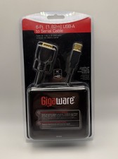 Gigaware USB-A To Serial Cable 6ft Gold Plated DB9 Port Sealed picture