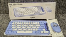 Logitech POP ICON Combo, Bluetooth Keyboard and Mouse Combo Lilac 🔥NEW🔥 picture