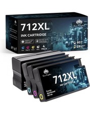 712XL & 712 Replacement Cartridges, 4 Pack For HP DesignJet T210 T230 T630 T650  picture
