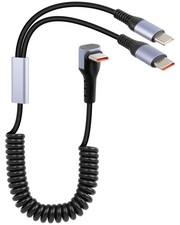 GELRHONR 2 in 1 Coiled USB C to C Cable 4ft, Right 1.8 ft - 4 ft, C 2C picture