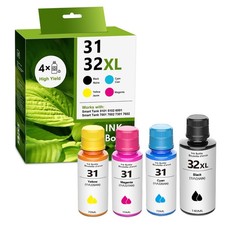 32XL/31 Black Cyan Yellow Magenta High Yield Ink Refills 4/Pack Replacement HP picture