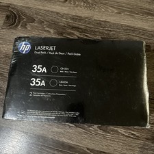 HP 35A CB435A Black LaserJet Toner Cartridge Dual Pack Genuine - New / Sealed picture