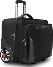 Matein Large Rolling Laptop Briefcase Bag with Big Wheels Fits 17.3