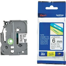 Brother 6mm Black on White TZE Tape picture