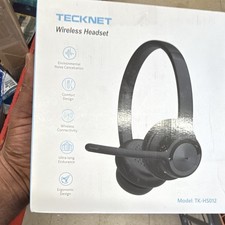 TECKNET TK-HS012 Bluetooth Wireless On-Ear Headset Single Boom Mic Black picture
