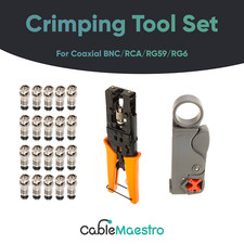 Crimping Tool Set Coaxial Cable Compression Stripper BNC RCA F RG59 RG6 Cutter picture