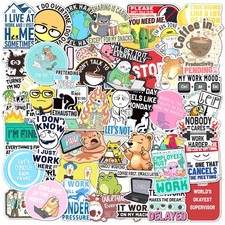 Yqskt 200PCS Funny Work Meme Stickers for Black, Yellow, Red, Blue, White picture