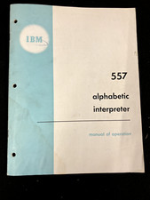 1954 IBM 557 ALPHABETIC INTERPRETER MANUAL OF OPERATION picture