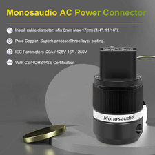 99.998% Pure Copper C19 20A IEC Power Plug 20A Connectors IEC Female Power Plug picture