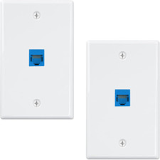 (2-Pack) Ethernet Wall Plate, 1-Port Keystone Jack Wall Plate with RJ45 picture