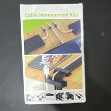 Self-Adhesive Cable Management Kit 40-Pack Black Plastic Clips 27mm picture
