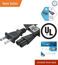 Universal 6 Feet Replacement Power Cord for TVs & Electronics - 2 Prong Black picture