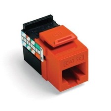 Leviton 5G108-RO5 Snap in Connector Cat 5e Orange Jack Qty. 8 picture