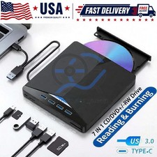 7-in-1 External USB 3.0 DVD CD RW Writer Drive Burner Reader Player For Laptop picture