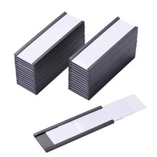 30 Pack 3x1 Inch Magnetic Label Holders for Metal Shelf Racks Whiteboard picture