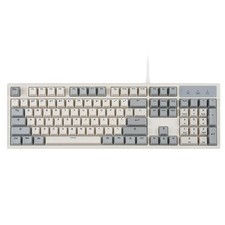 Full Size USB Mechanical Keyboard Brown Tactile Switch Retro Gray White picture