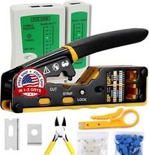 Kit de Herramientas Red Ethernet LAN Tester Cat5e Cat6 Crimper De Prensado NUEVO picture