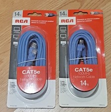 RCA CAT5e 100MHz Network Cable 14 ft Lot of 2 picture