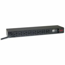 APC NetShelter Metered Rack PDU 1U 20A 120V 8 NEMA 5-20 outlet AP7801B picture