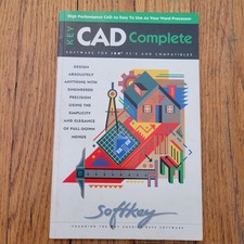Vintage SoftKey Key CAD Complete IBM PC Software Manual 90s Coffee Table Book picture