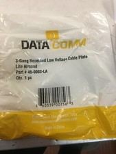 Datacomm 45-0003-LA 3 Gang Recessed Low Voltage Cable Plate - Lite Almond  Q 15 picture