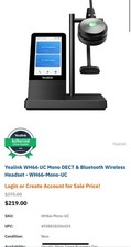 Yealink WH66 Mono Teams Wireless Bluetooth Headset System Black Volume Control picture