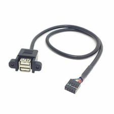 50cm Stackable Dual USB 2.0 A Type F to Motherboard 9-P Header Cable with Panel picture
