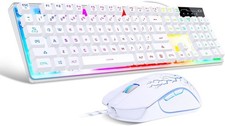 Stylish White RGB LED Backlit Keyboard & Gaming Mouse Combo - Ergonomic Design picture