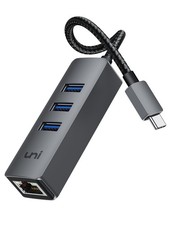 USB-C to Ethernet Adapter, USB C HUB Ethernet 1Gbps with USB 3.0 4IN1 picture