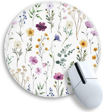 Floral Round Mouse Pad, Back to School Supplies Teacher Desk Decor | Small picture