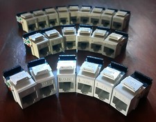 Lot of 21 Leviton Cat5e+ GigaMax UTP  Jacks - 6 White, 15 Ivory T568 A/B picture