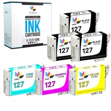 CMYi 6-Pack Replacement T127 Ink Cartridges for Epson Workforce WF7010 WF7510 picture